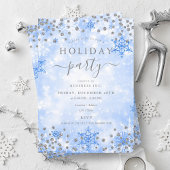 Invitation Elégant Silver Blue Xmas hiver Compagnie vacances