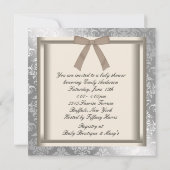Invitation Elégant Silver Brown Prince Baby Boy Douche (Dos)