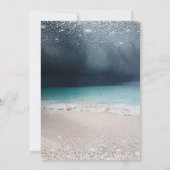 Invitation Élégant Silver Confetti Glass Beach Retraite (Dos)