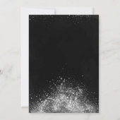 Invitation Élégant Silver Confetti Glass Black Retraite (Dos)