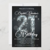 Invitation Elegant Silver Diamond Sparkle 21st Birthday (Devant)