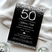Invitation Elégant Silver Diamonds 50e fête d'anniversaire