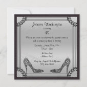 Invitation Elégant Silver encadré Black Stiletto 45e annivers (Dos)