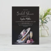 Invitation Elegant Silver High Heel Shoes Bridal Shower (Debout devant)