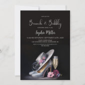 Invitation Elegant Silver High Heel Shoes Brunch and Bubbly (Devant)