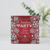 Invitation Élégant Silver Red Winter Glam Noël Party (Debout devant)