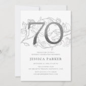 Invitation Elégant Silver White 70e anniversaire (Devant)