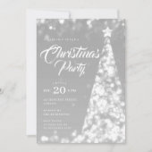 Invitation Elegant Silver Winter Christmas Tree Holiday (Devant)