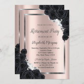 Invitation Elégant SilverFrame, Retraite Rose noire (Devant / Derrière)
