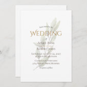 Invitation Élégant Simple Aquarelle Feuillage Moderne (Devant / Derrière)