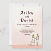 Invitation Elegant Simple Black And White Bride Groom Wedding (Devant)