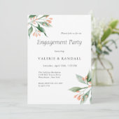 Invitation Élégant Simple Botanical Engagement Party (Debout devant)