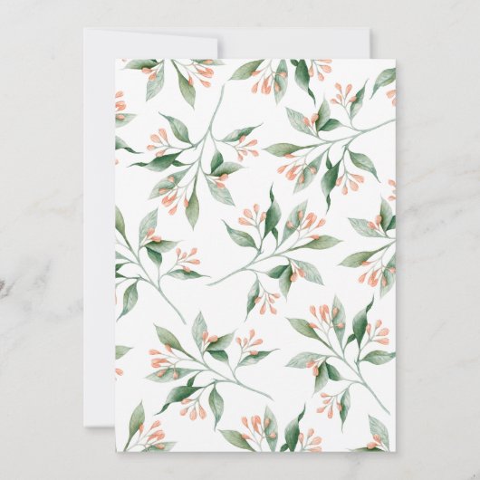 Invitation Élégant Simple Botanical Engagement Party (Dos)