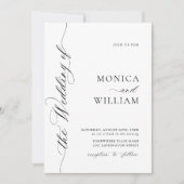 Invitation Élégant simple calligraphie minimaliste Mariage (Devant)