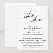 Invitation Élégant Simple Célébrez avec nous Noir et Blanc (Devant / Derrière)