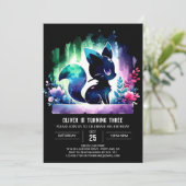 Invitation Elégant Simple Chat Anniversaire magnifique (Debout devant)