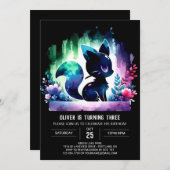 Invitation Elégant Simple Chat Anniversaire magnifique (Devant / Derrière)