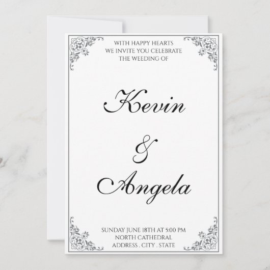 Invitation Élégant Simple Chic Moderne (Devant)