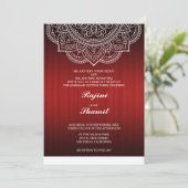 Invitation Elégant simple Deep Red Paisley Indian Hindu (Debout devant)