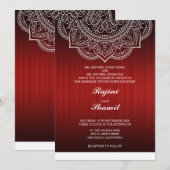Invitation Elégant simple Deep Red Paisley Indian Hindu (Devant / Derrière)