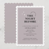 Invitation ELEGANT simple étoiles répétition dîner mauve (Devant / Derrière)