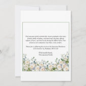 Invitation Elegant Simple Eucalyptus White Rose Photo Funeral (Dos)