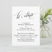 Invitation Élégant Simple Fêtons le Noir et Blanc (Debout devant)