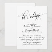 Invitation Élégant Simple Fêtons le Noir et Blanc (Devant / Derrière)