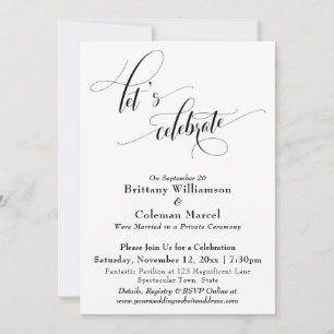 Invitation Élégant Simple Fêtons Noir et Blanc Inv