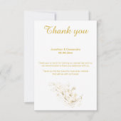 INVITATION ÉLÉGANT SIMPLE FEUILLE D'OR ENVERS OR MERCI (Devant)