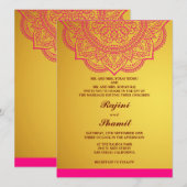 Invitation Elégant simple Gold Paisley Indian Hindu (Devant / Derrière)