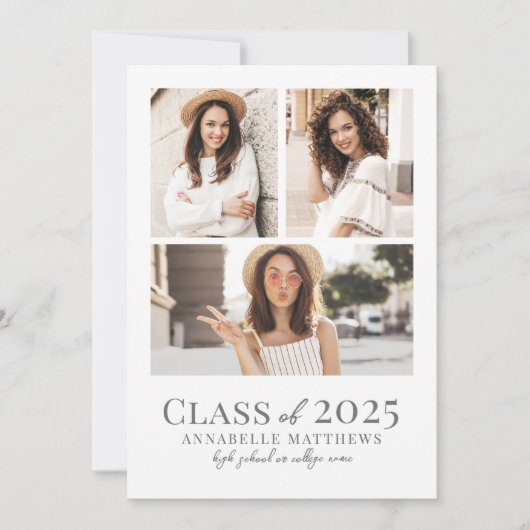 Invitation Élégant Simple Graduate Photo Party (Devant)