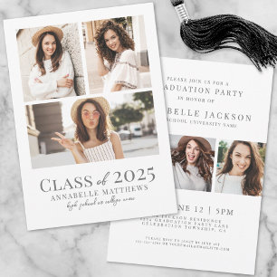 Invitation Élégant Simple Graduate Photo Party