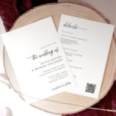 Invitation Elegant Simple Handwriting All in One Wedding