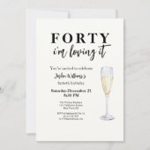 Invitation Elegant Simple I'm Loving It 40th Birthday (Devant)