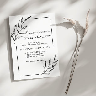 Invitation Élégant Simple Mariage Botanique Chic Lavande