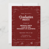 Invitation Elegant Simple Maroon Photo Math Graduation (Devant)