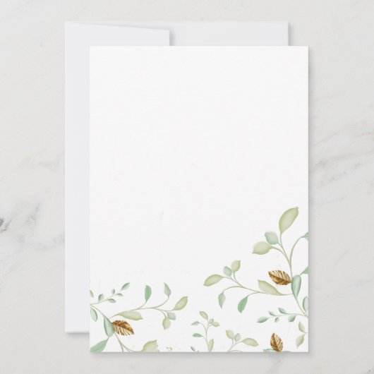 Invitation Élégant simple menthe vert feuillage Mariage (Dos)