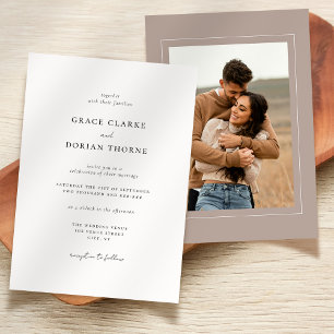 Invitation Elégant simple Mocha Mocha Mousse Mariage photo