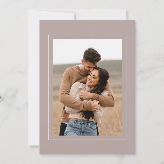 Invitation Elégant simple Mocha Mocha Mousse Mariage photo (Dos)