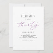 Invitation Élégant, simple, moderne, 30e anniversaire (Devant)