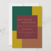 Invitation Élégant simple moderne coloré Mariage officiel (Devant)