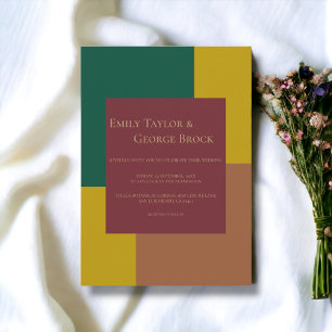 Invitation Élégant simple moderne coloré Mariage officiel