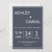 Invitation Élégant Simple Moderne Doodle Script Mariage encad (Devant)