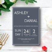 Invitation Élégant Simple Moderne Doodle Script Mariage encad