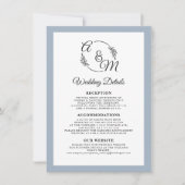Invitation Elégant Simple Moderne Dusty Blue Mariage Détails (Devant)