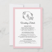 Invitation Elégant Simple Moderne Dusty Rose Mariage Détails (Devant)