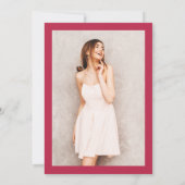 Invitation Elégant simple moderne magenta photo Sweet 16 (Dos)