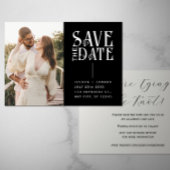 Invitation Élégant Simple Moderne Mini Script Photo Noir