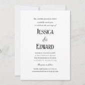 Invitation Élégant Simple Moderne Minimal Classique Noir Blan (Devant)